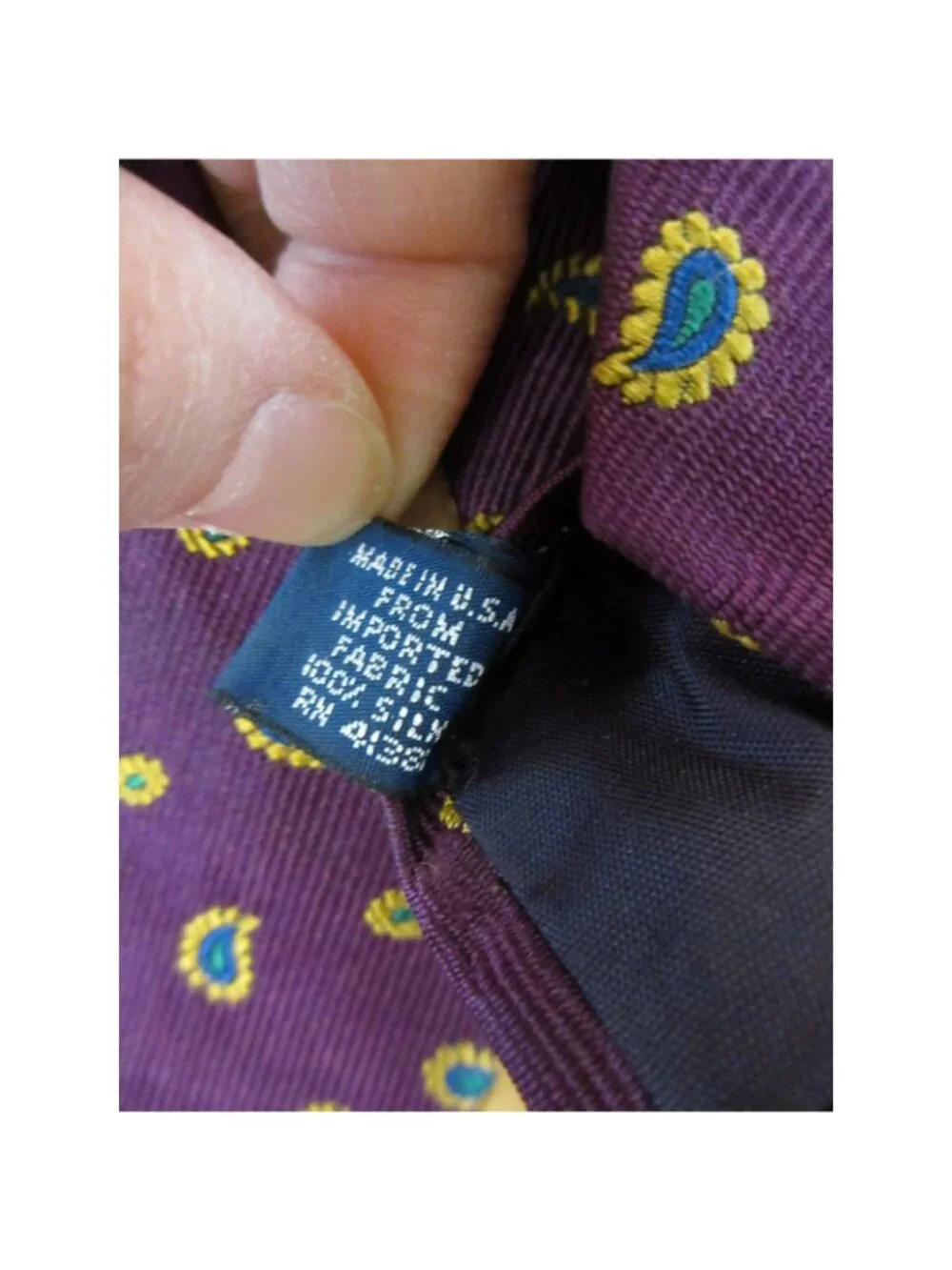 VINTAGE Polo Ralph Lauren Neck Tie Silk Jacquard Paisley USA Made